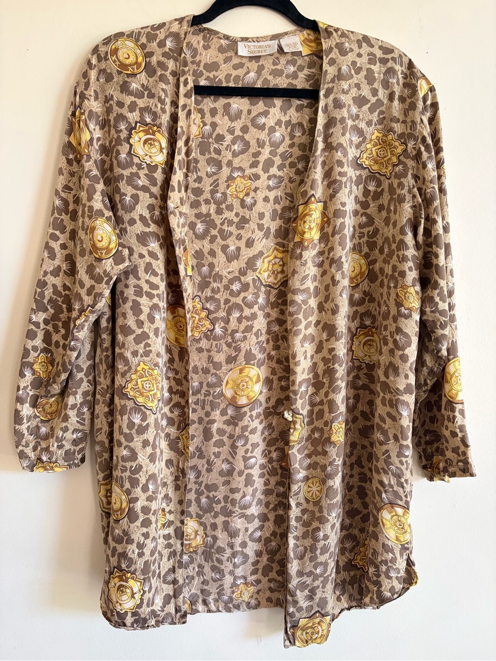 Victoria Secret Vintage Long Sleeve Silk Top Size Small